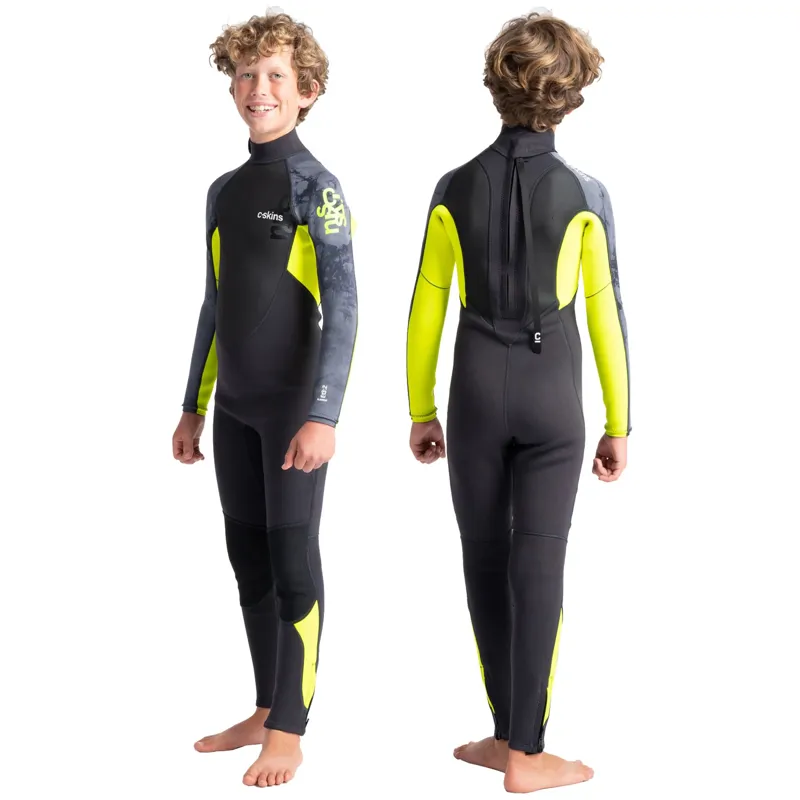 C-Skins Element 3:2 Junior Steamer Wetsuit Black/Lime